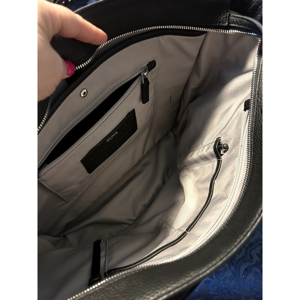 Tumi Stanton Nonie Leather Tote Black and Gray Spectator - Picture 4 of 9